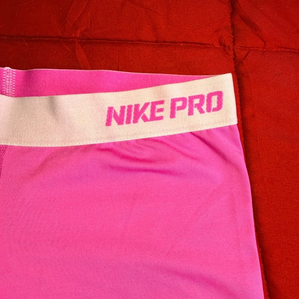 Nike Pro Shorts Athletic Compression Pink White Size M